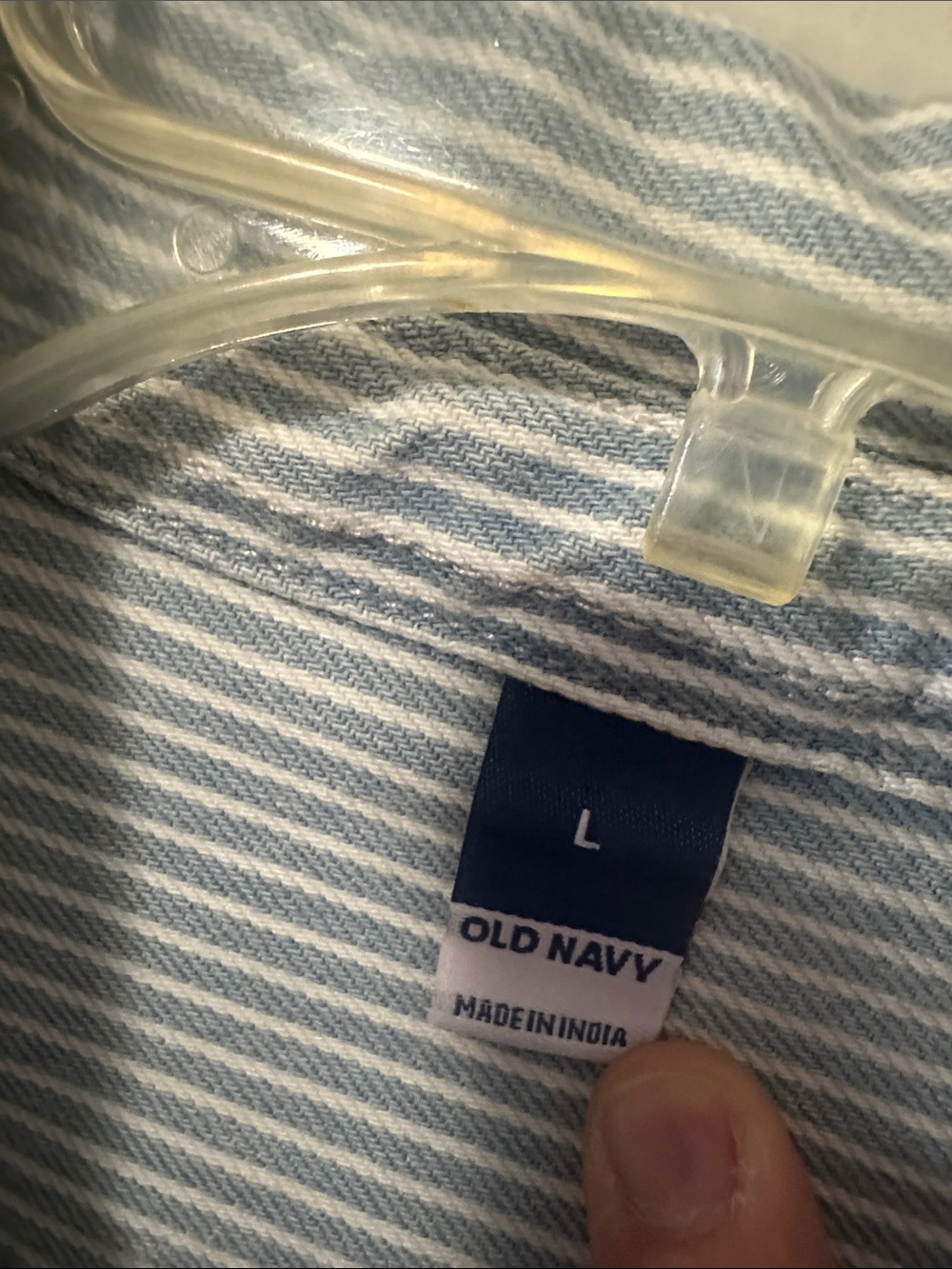 Old Navy Light Blue Stripe Button-Up Shirt - Picture 4 of 8